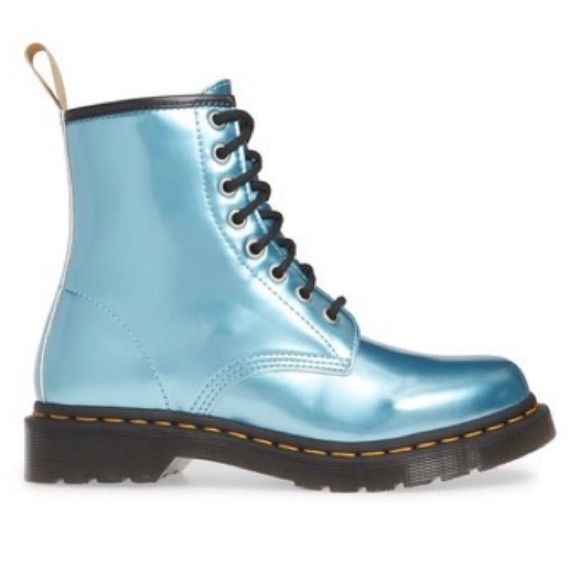 NIB Doc Martens Metallic Blue 1460 Combat Boots - Picture 3 of 8